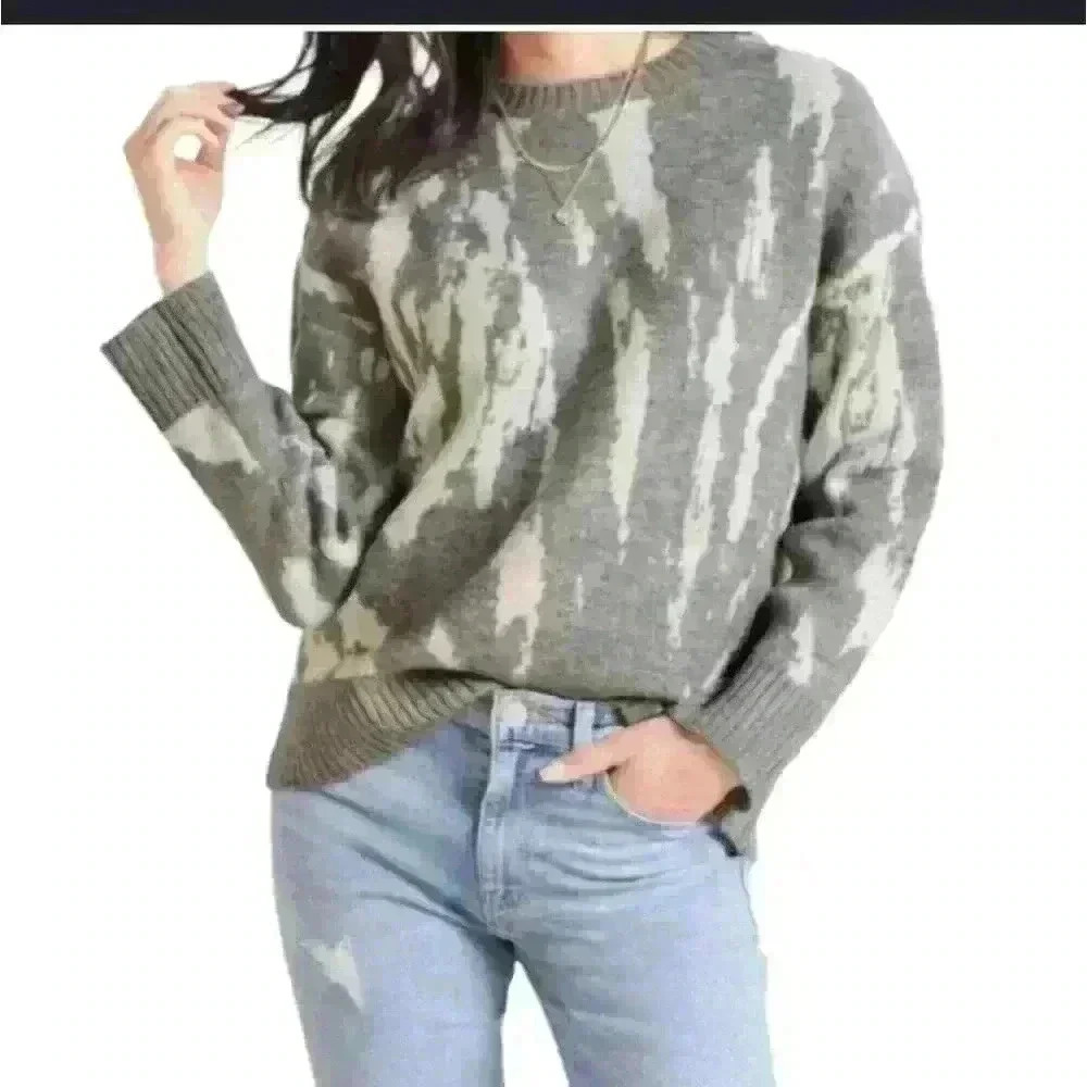 Rails new Virgo Gray Tie Dye Crewneck Wool Blend Sweater Size Large NWT - Picture 2 of 9